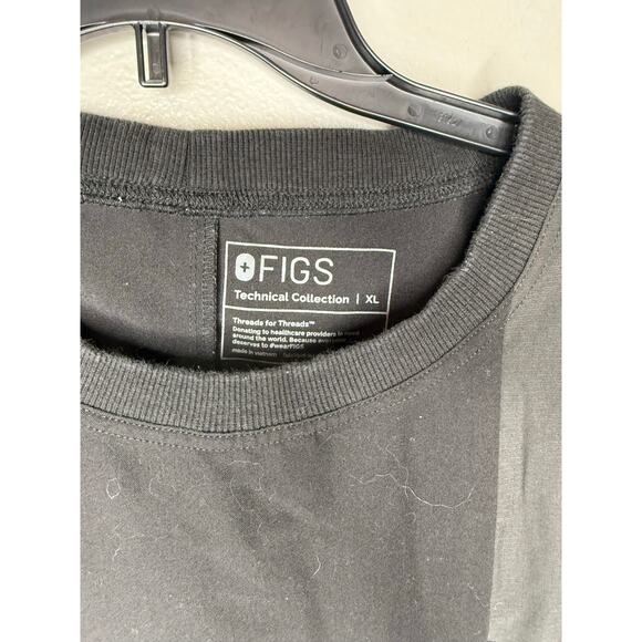 Figs Men’s Black Medical Field Massage Workwear Scrub Top Size XL - Picture 2 of 5